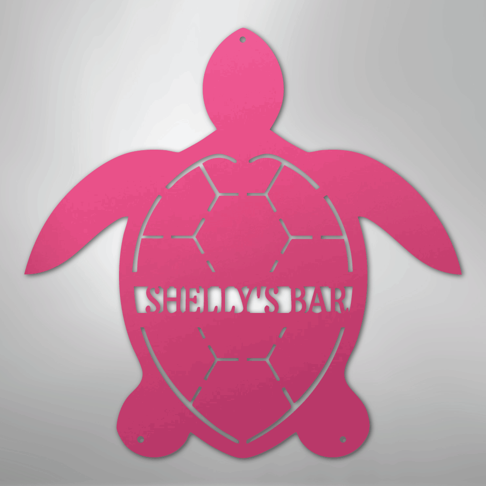 Turtle Monogram - Steel Sign