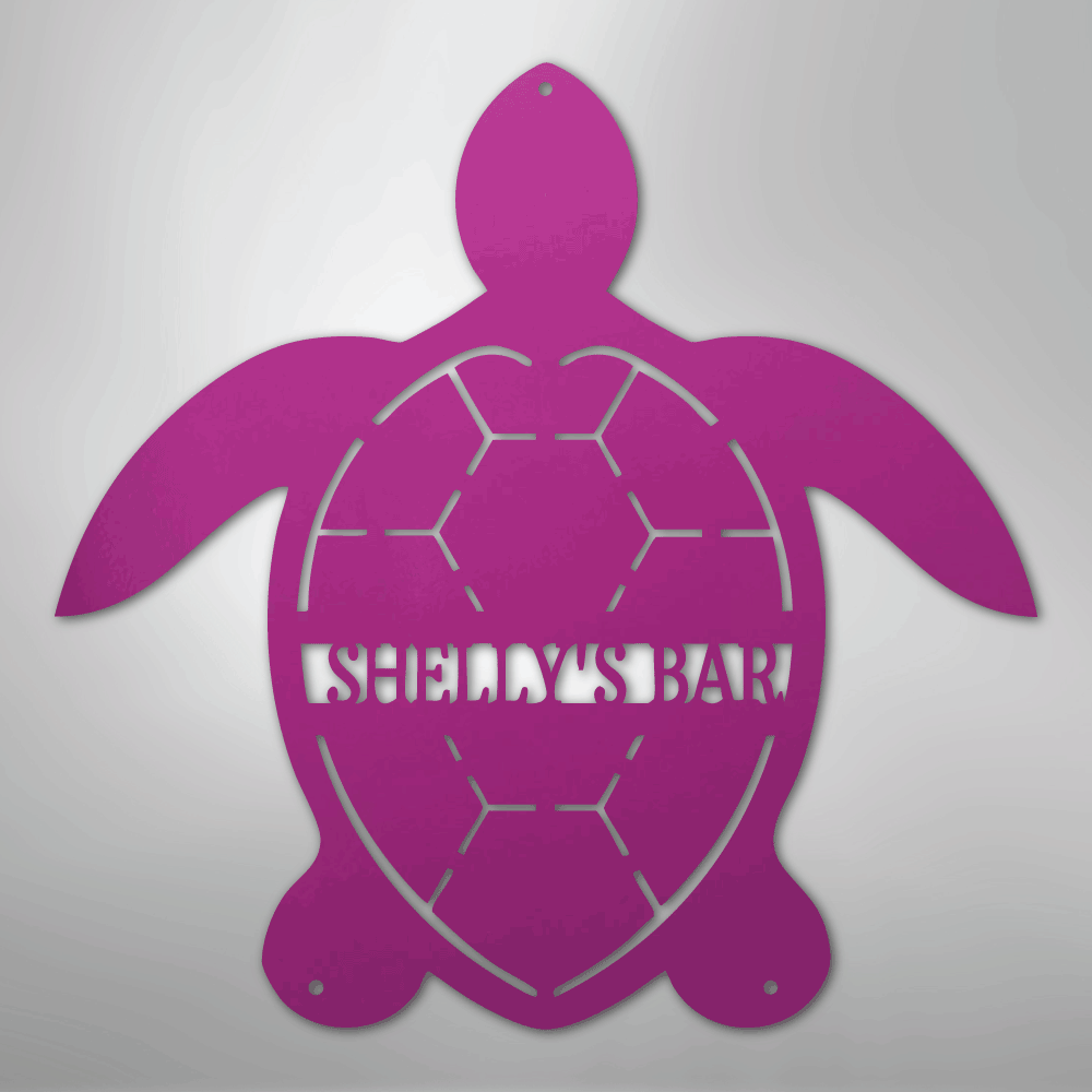 Turtle Monogram - Steel Sign