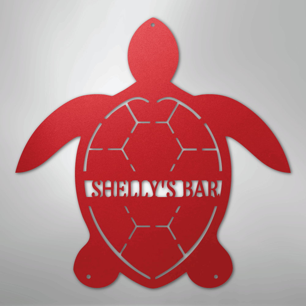 Turtle Monogram - Steel Sign