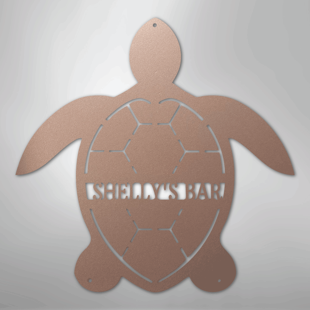 Turtle Monogram - Steel Sign