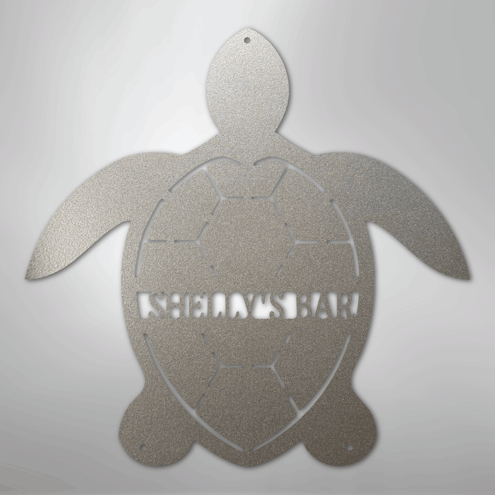Turtle Monogram - Steel Sign