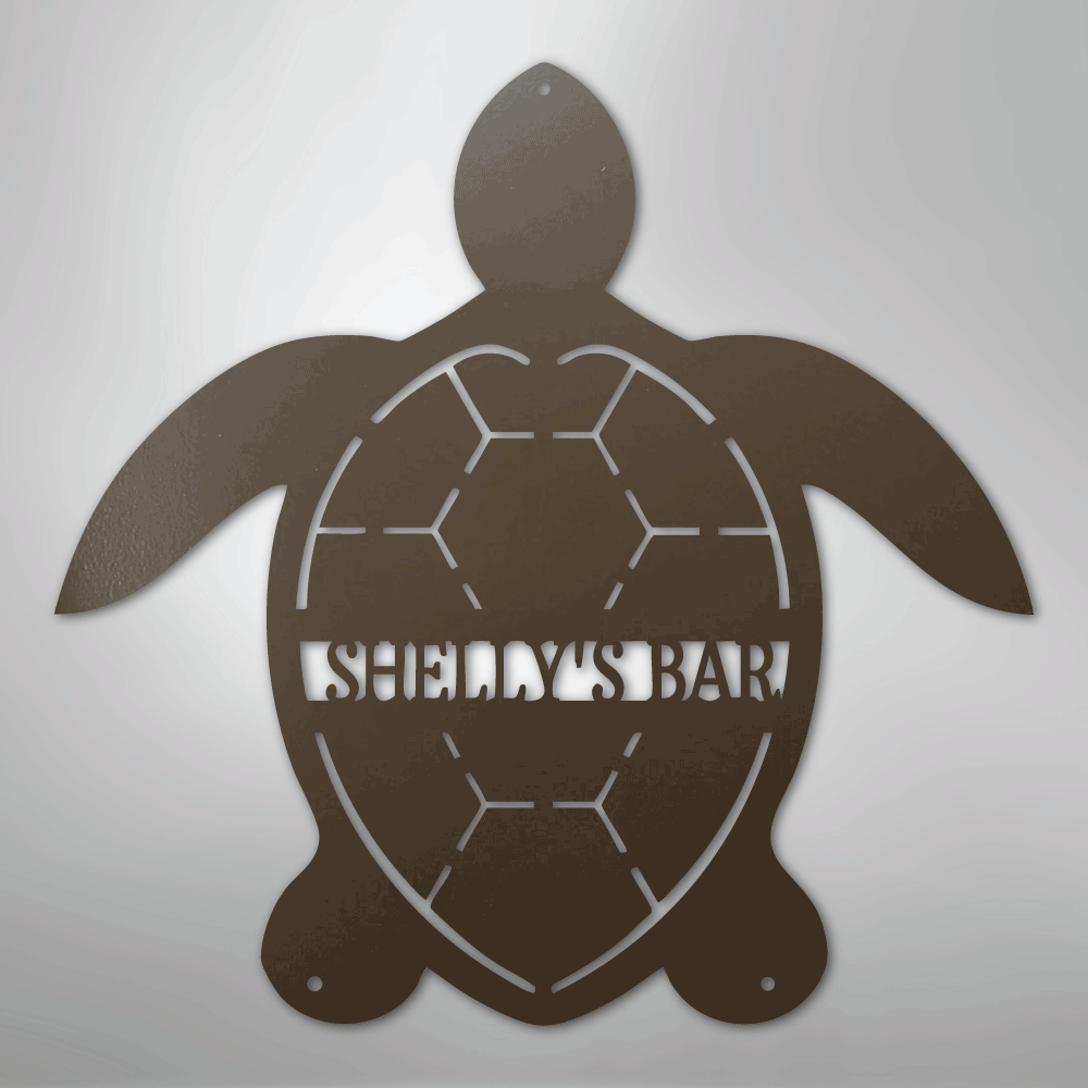 Turtle Monogram - Steel Sign