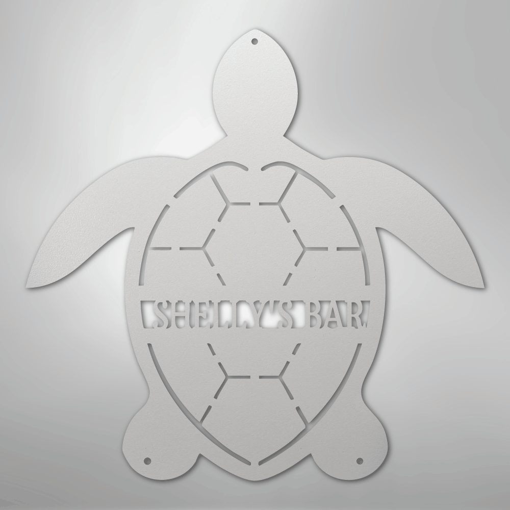 Turtle Monogram - Steel Sign
