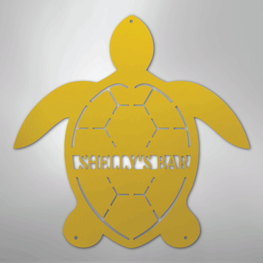 Turtle Monogram - Steel Sign