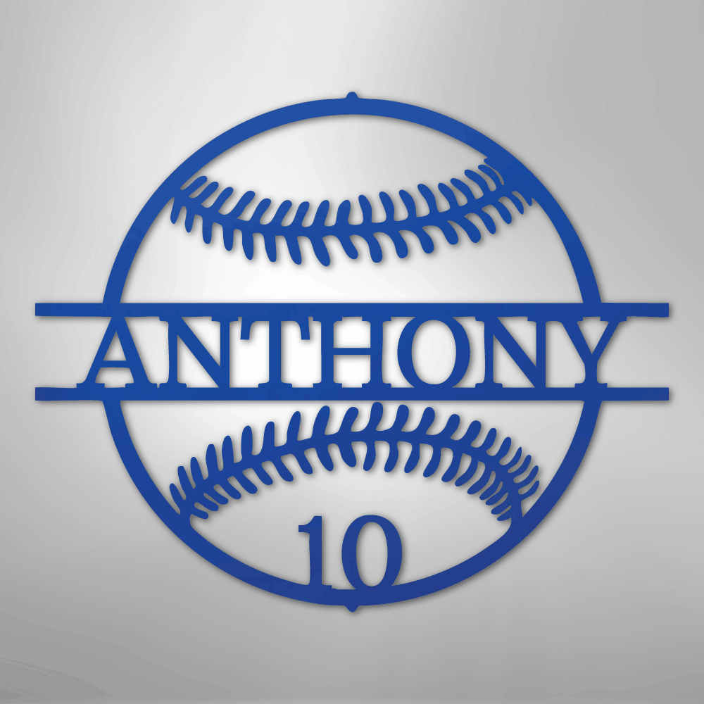 Name and Number Baseball - Metal Sign