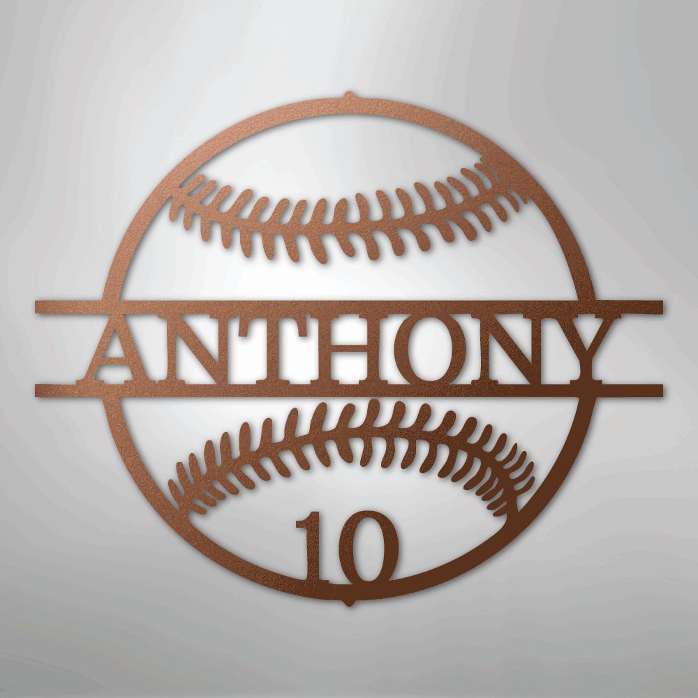 Name and Number Baseball - Metal Sign