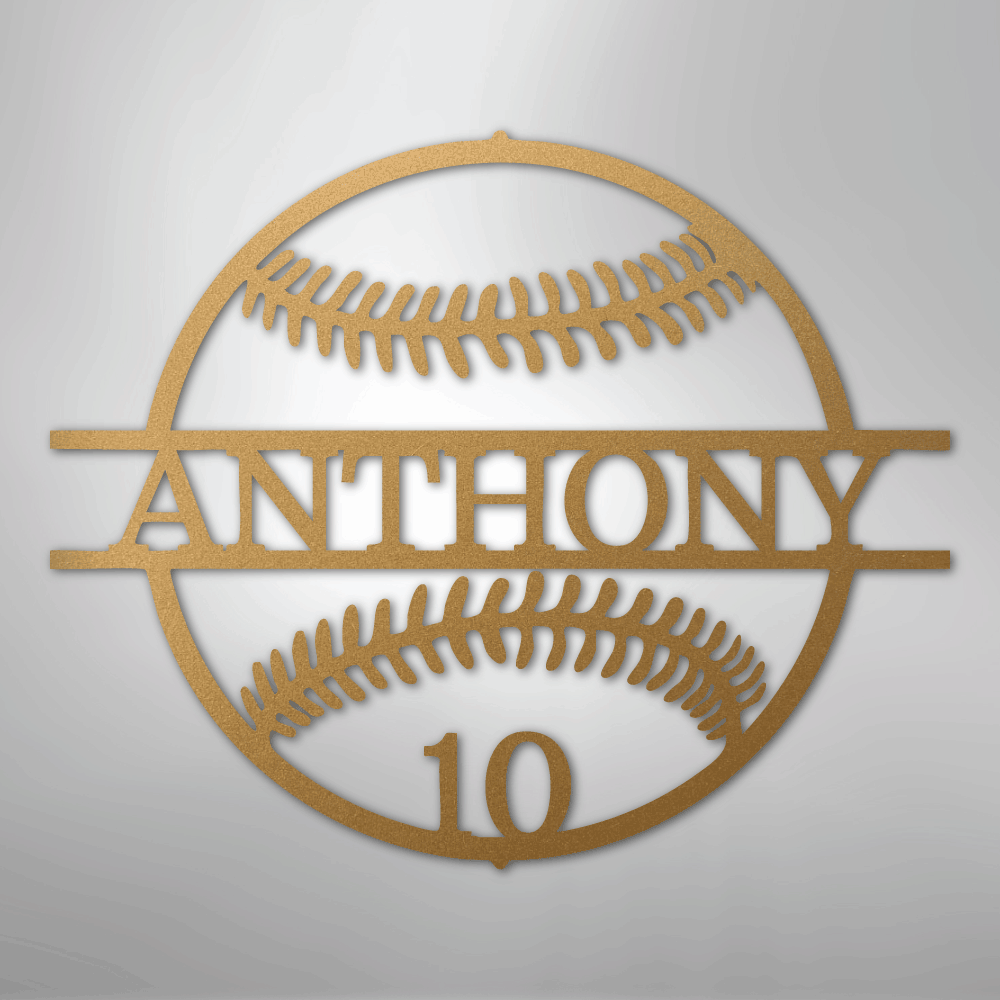 Name and Number Baseball - Metal Sign