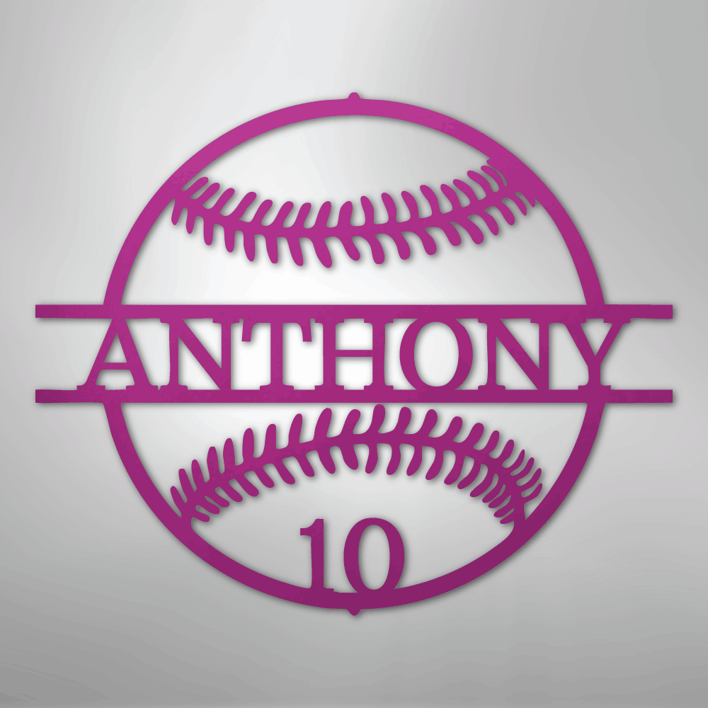 Name and Number Baseball - Metal Sign