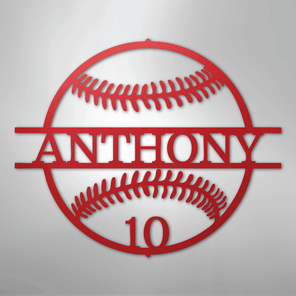 Name and Number Baseball - Metal Sign