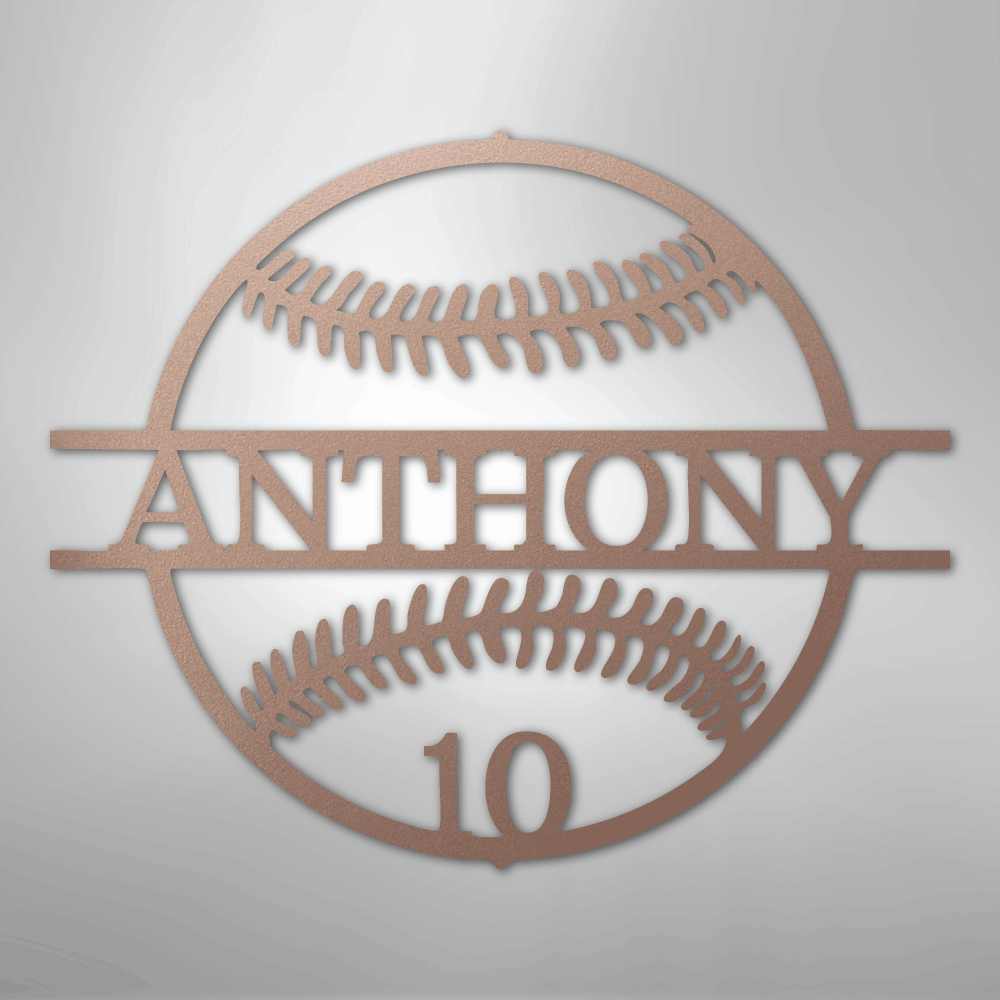 Name and Number Baseball - Metal Sign