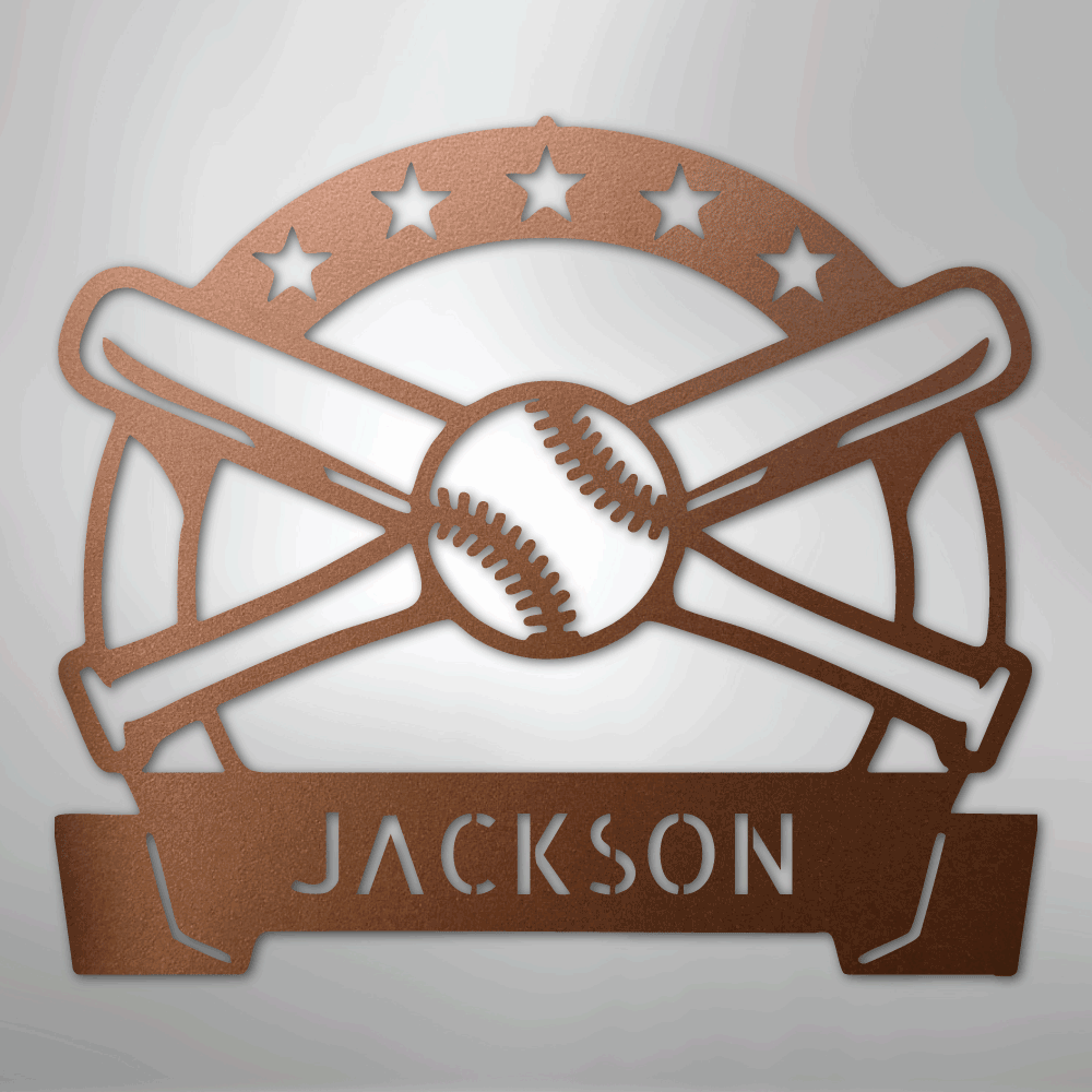 Play Ball Monogram - Metal Sign