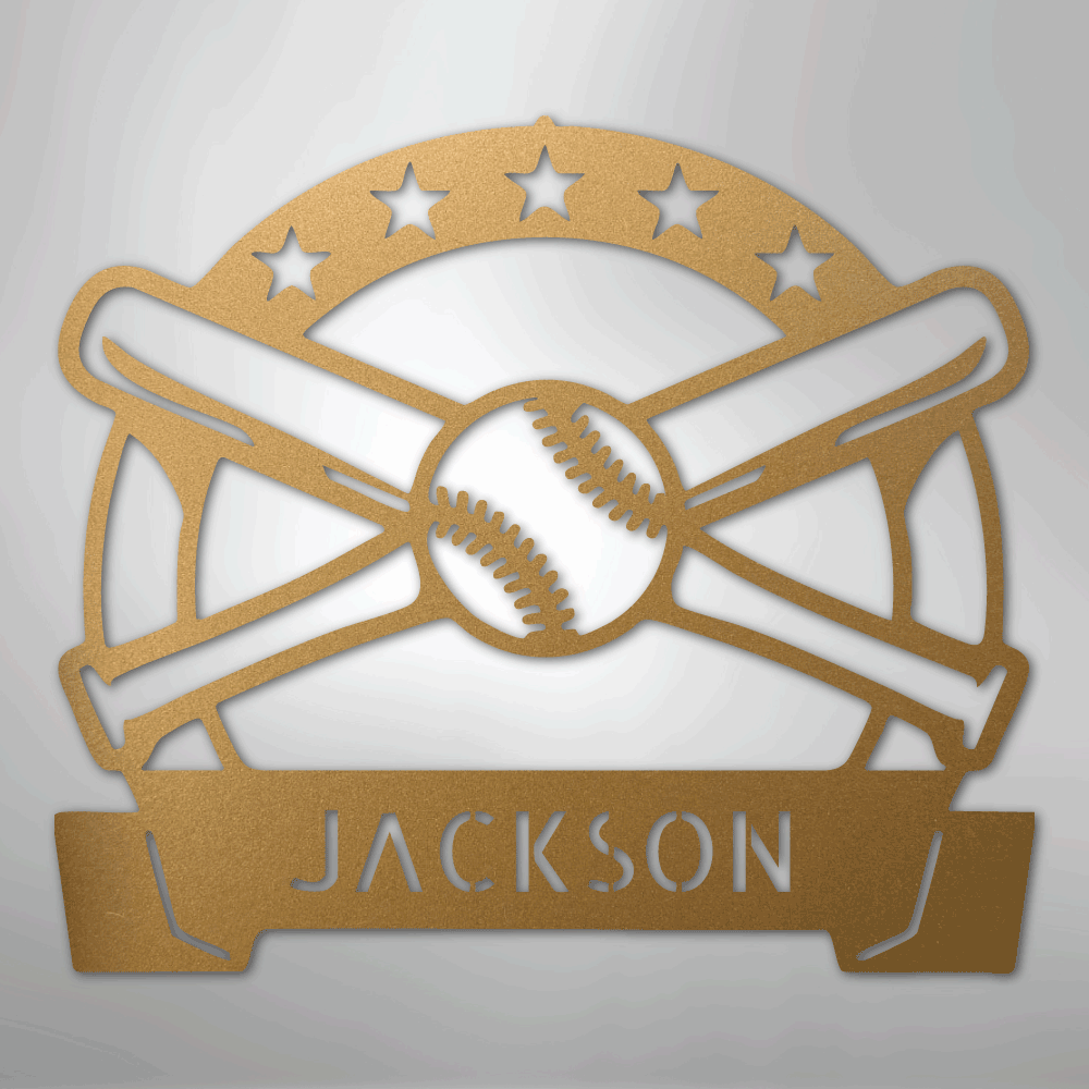 Play Ball Monogram - Metal Sign
