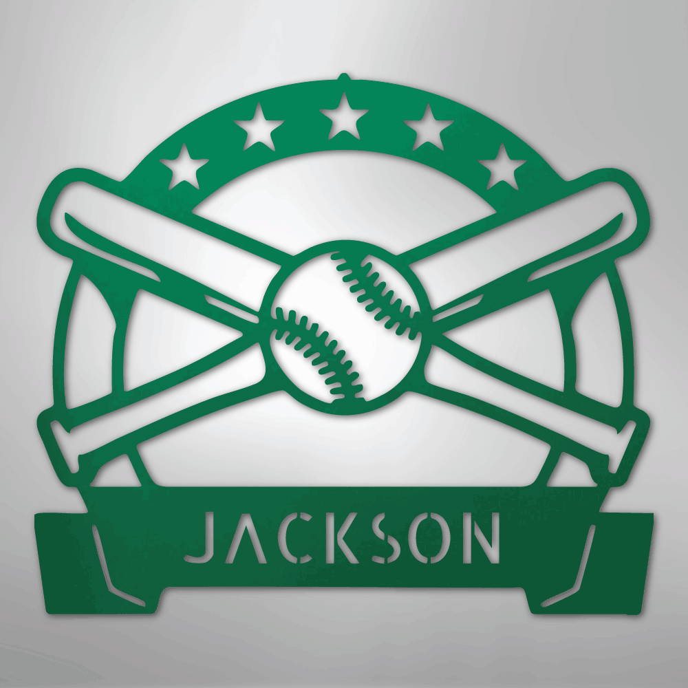 Play Ball Monogram - Metal Sign