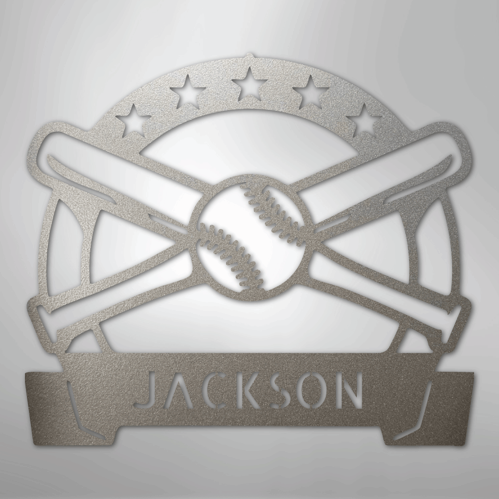 Play Ball Monogram - Metal Sign