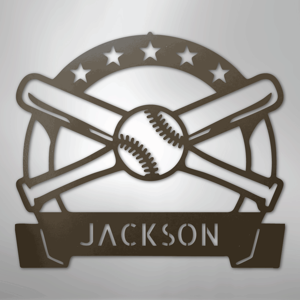 Play Ball Monogram - Metal Sign