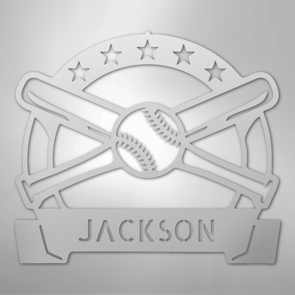 Play Ball Monogram - Metal Sign
