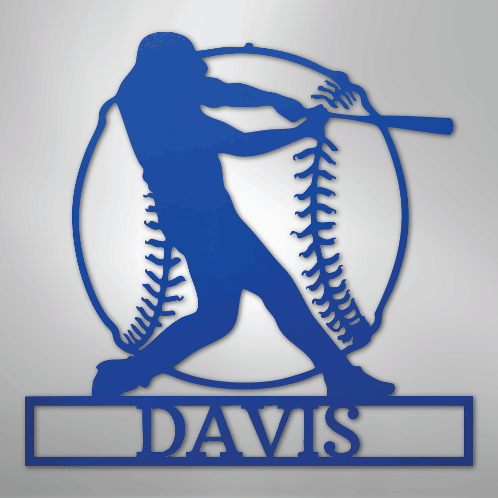 Home Run Monogram - Metal Sign