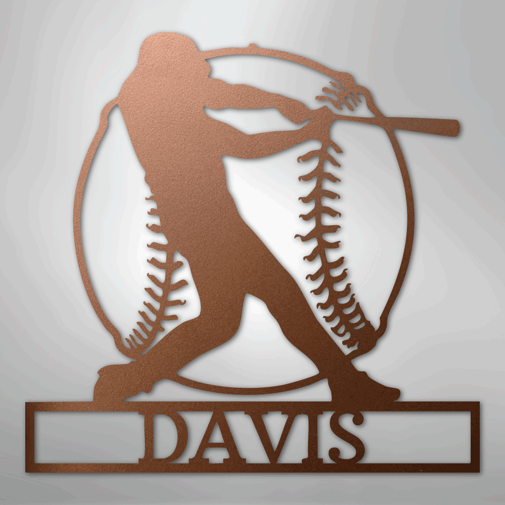 Home Run Monogram - Metal Sign