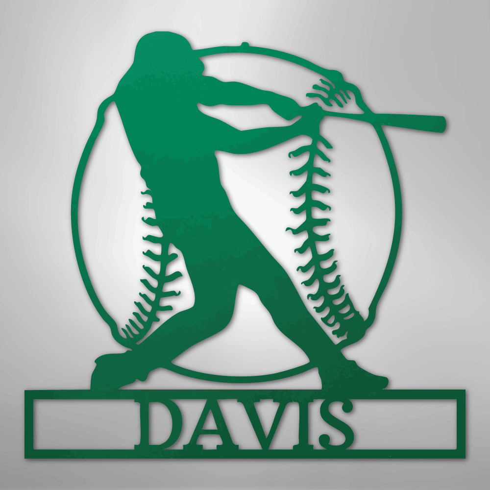 Home Run Monogram - Metal Sign