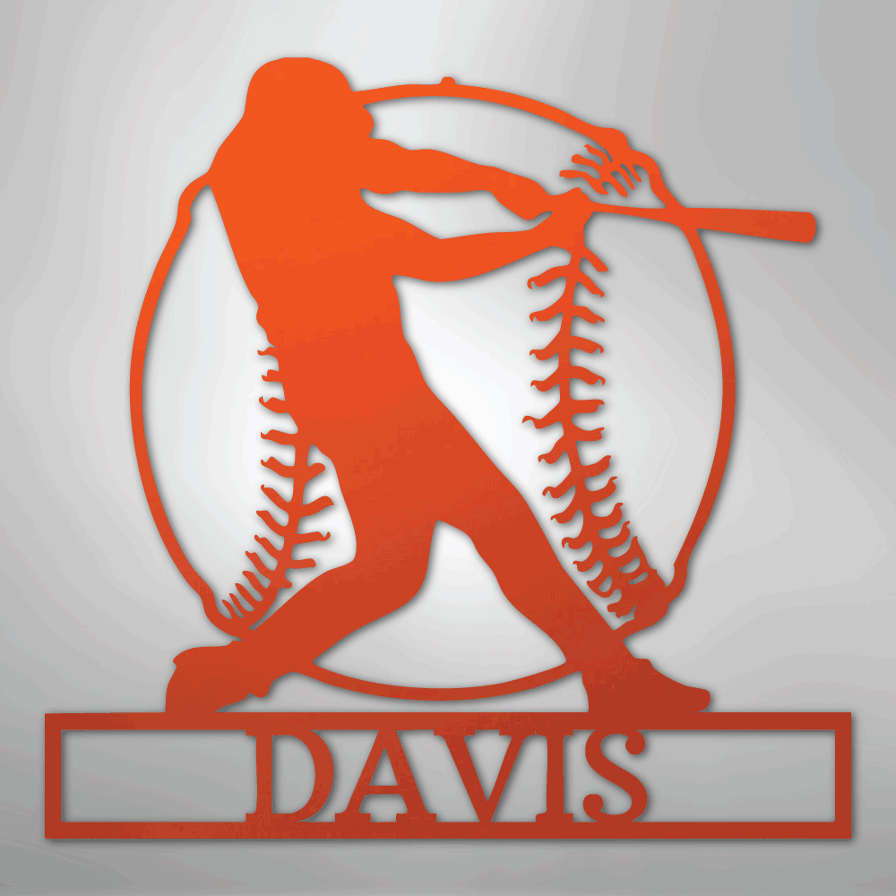 Home Run Monogram - Metal Sign