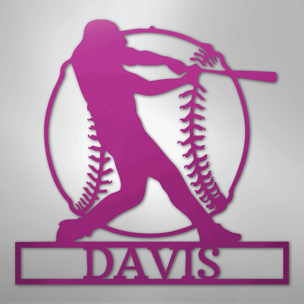 Home Run Monogram - Metal Sign