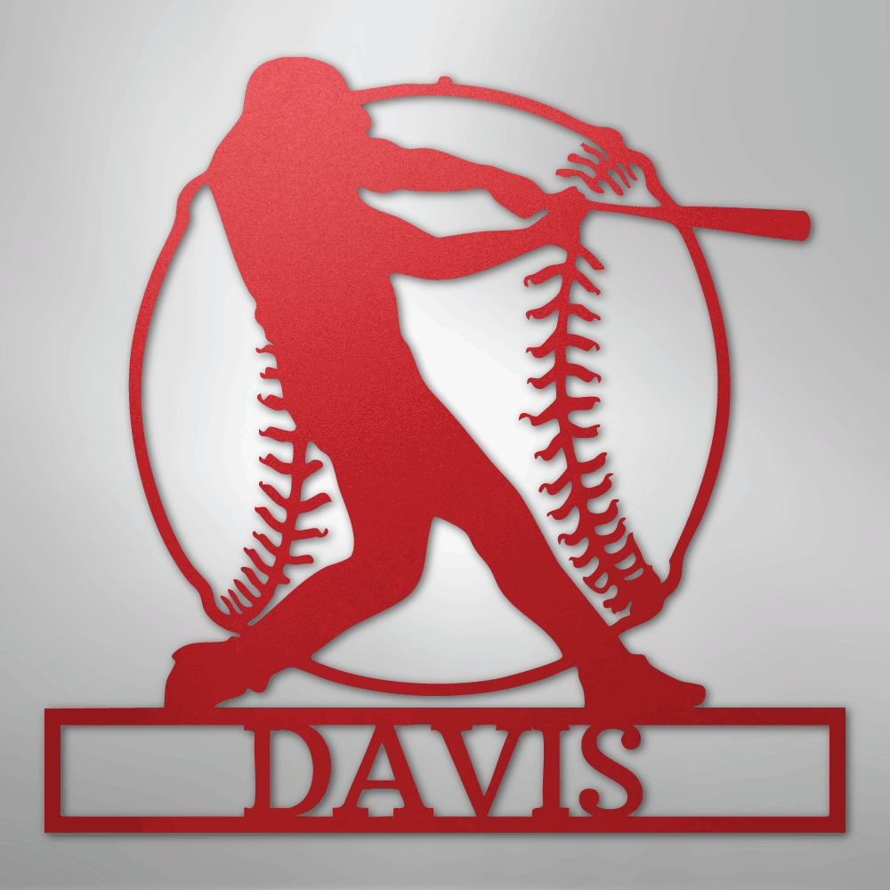 Home Run Monogram - Metal Sign