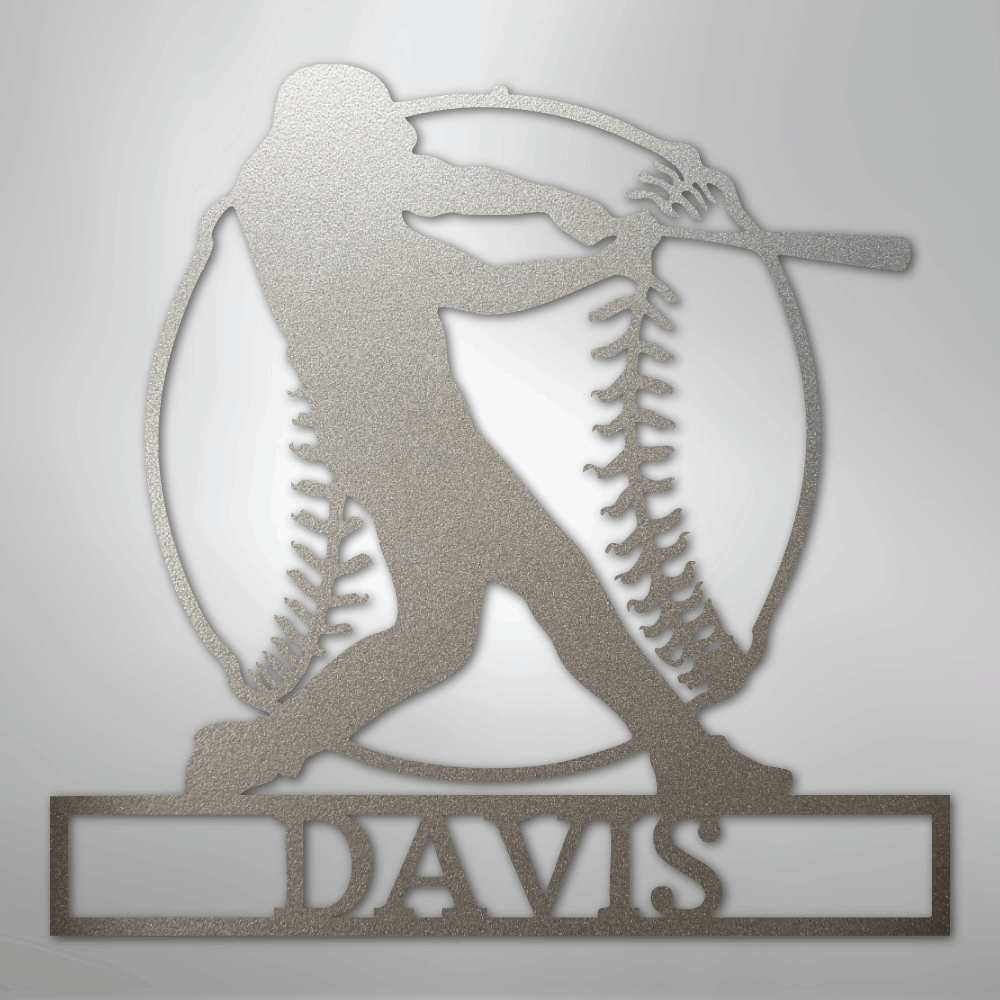 Home Run Monogram - Metal Sign