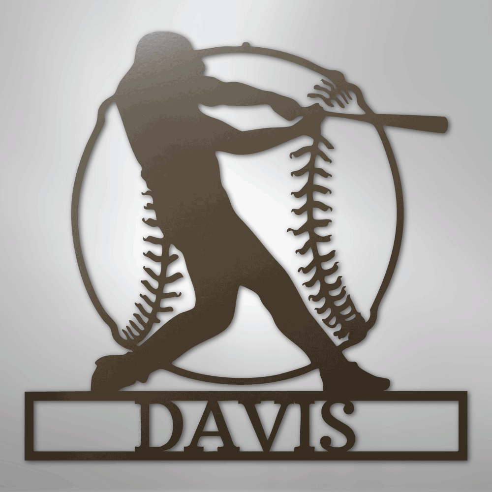 Home Run Monogram - Metal Sign