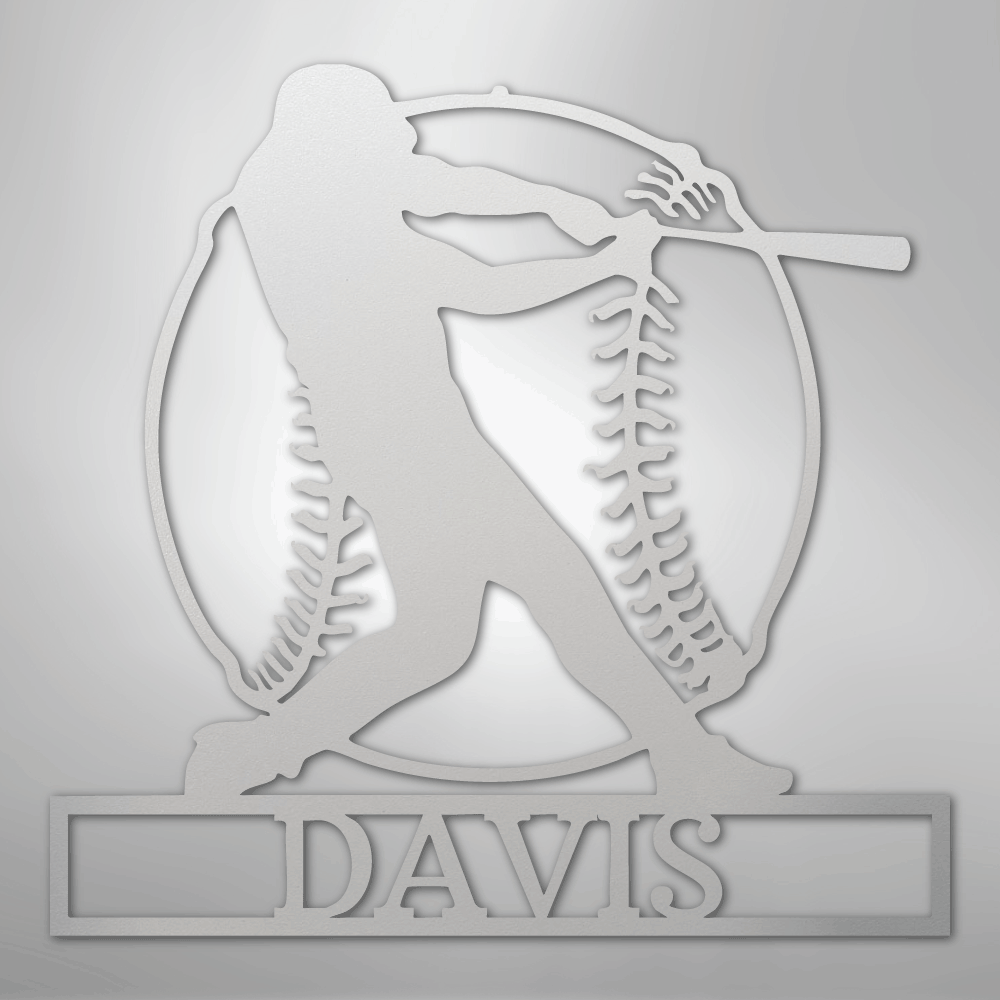 Home Run Monogram - Metal Sign