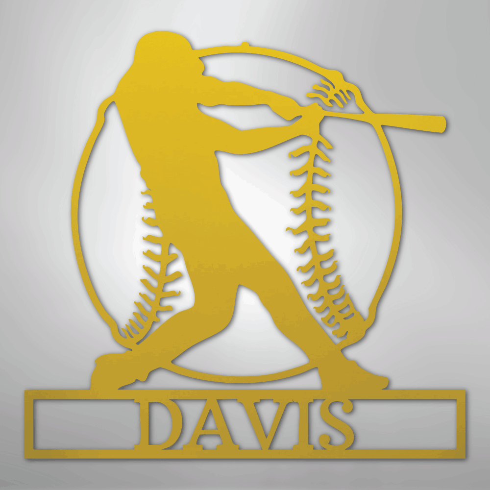 Home Run Monogram - Metal Sign