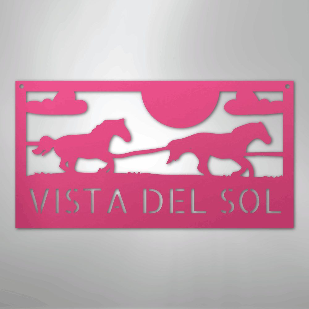 Racing Horses Monogram - Steel Sign