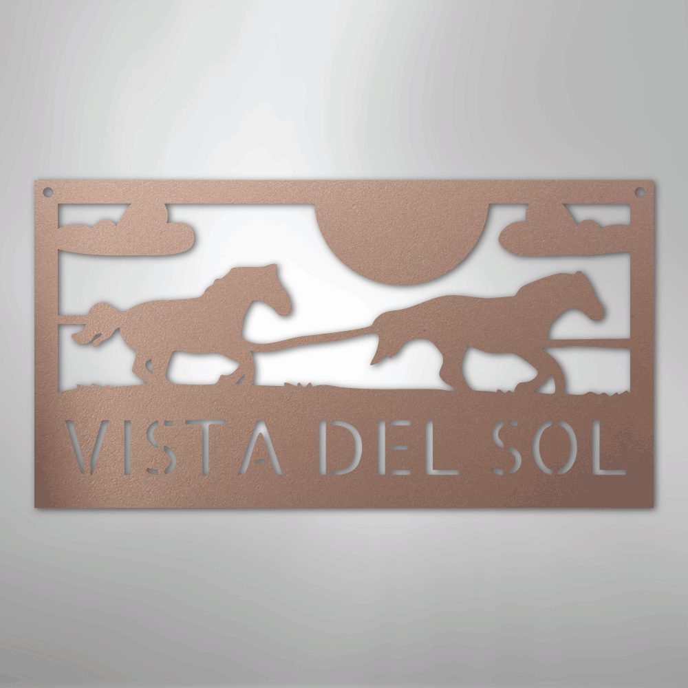 Racing Horses Monogram - Steel Sign