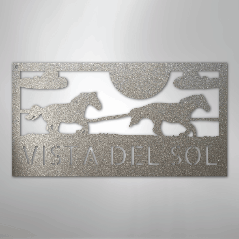 Racing Horses Monogram - Steel Sign