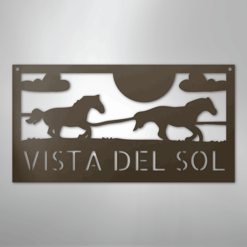 Racing Horses Monogram - Steel Sign