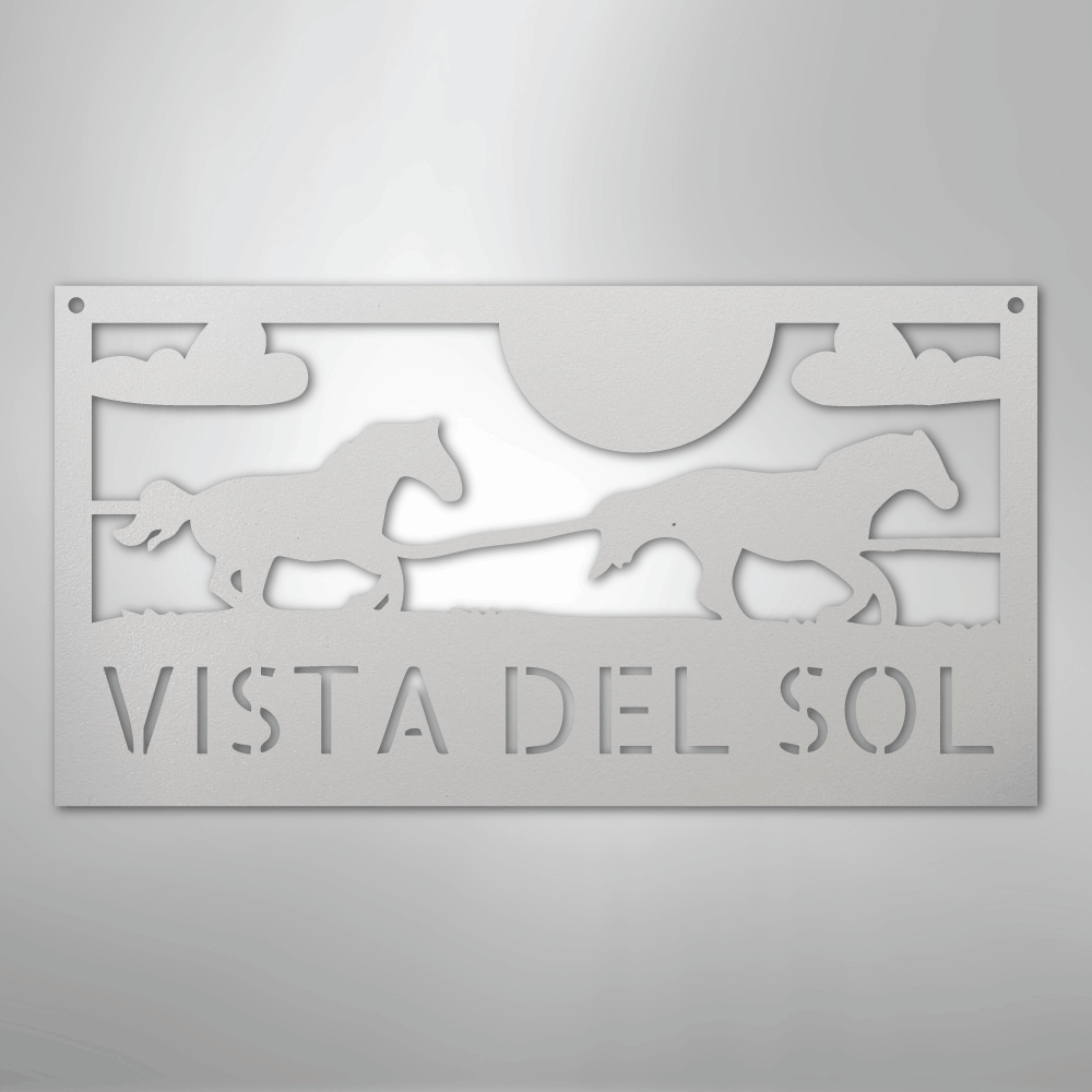 Racing Horses Monogram - Steel Sign
