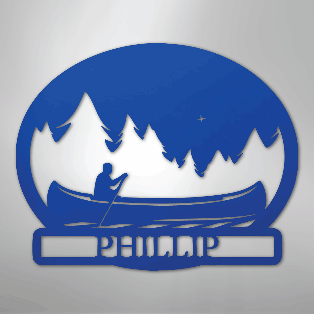 Midnight Rowing Monogram - Metal Sign