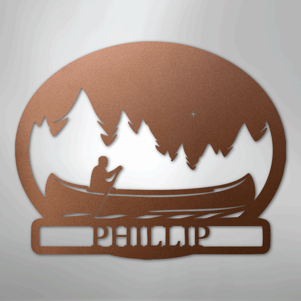 Midnight Rowing Monogram - Metal Sign