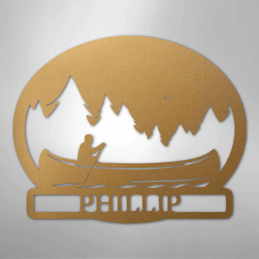 Midnight Rowing Monogram - Metal Sign