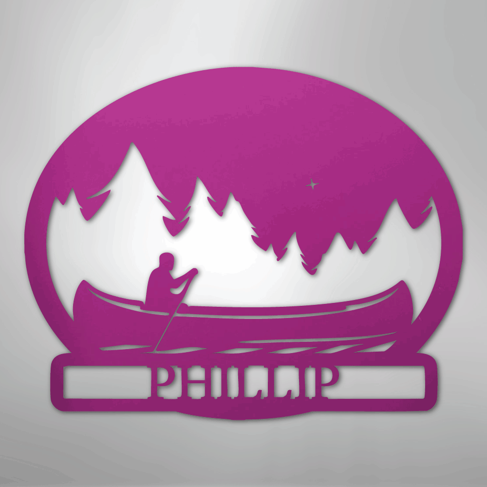 Midnight Rowing Monogram - Metal Sign
