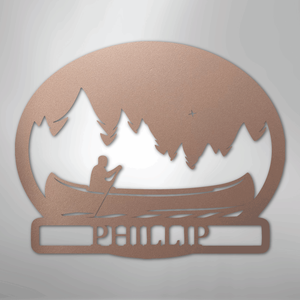 Midnight Rowing Monogram - Metal Sign