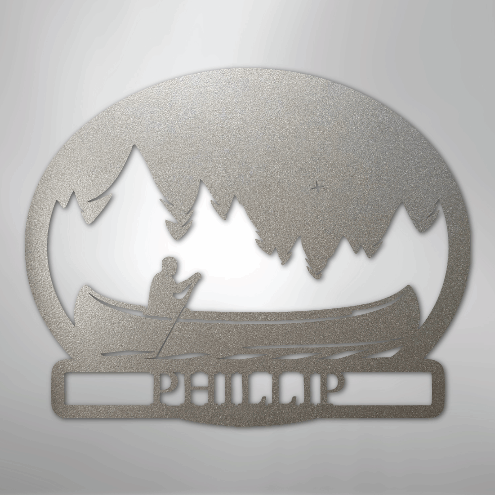 Midnight Rowing Monogram - Metal Sign