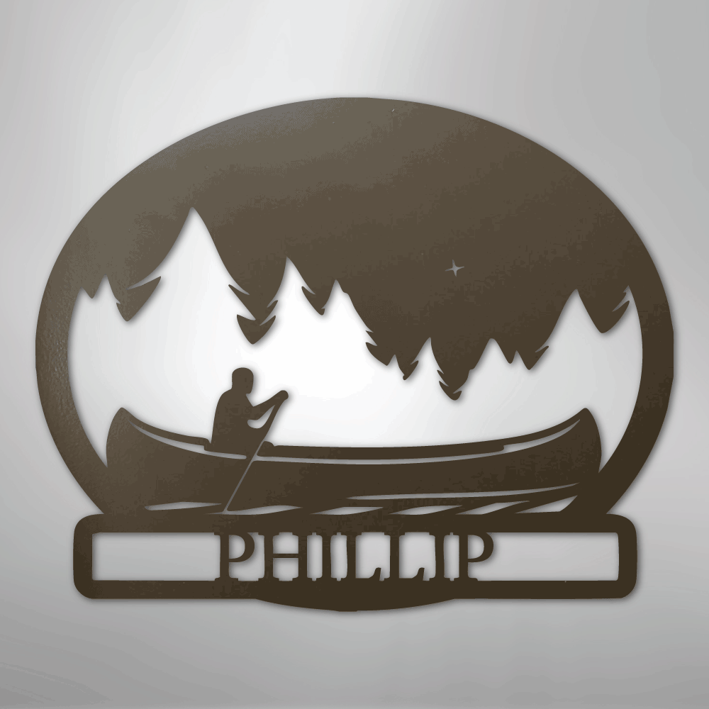Midnight Rowing Monogram - Metal Sign