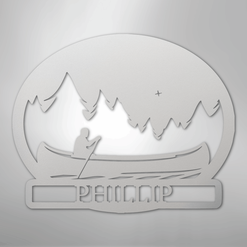 Midnight Rowing Monogram - Metal Sign