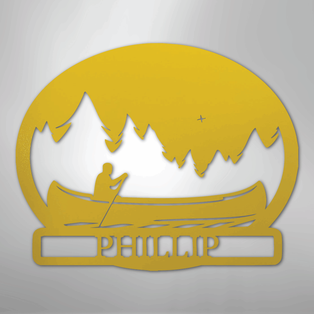 Midnight Rowing Monogram - Metal Sign