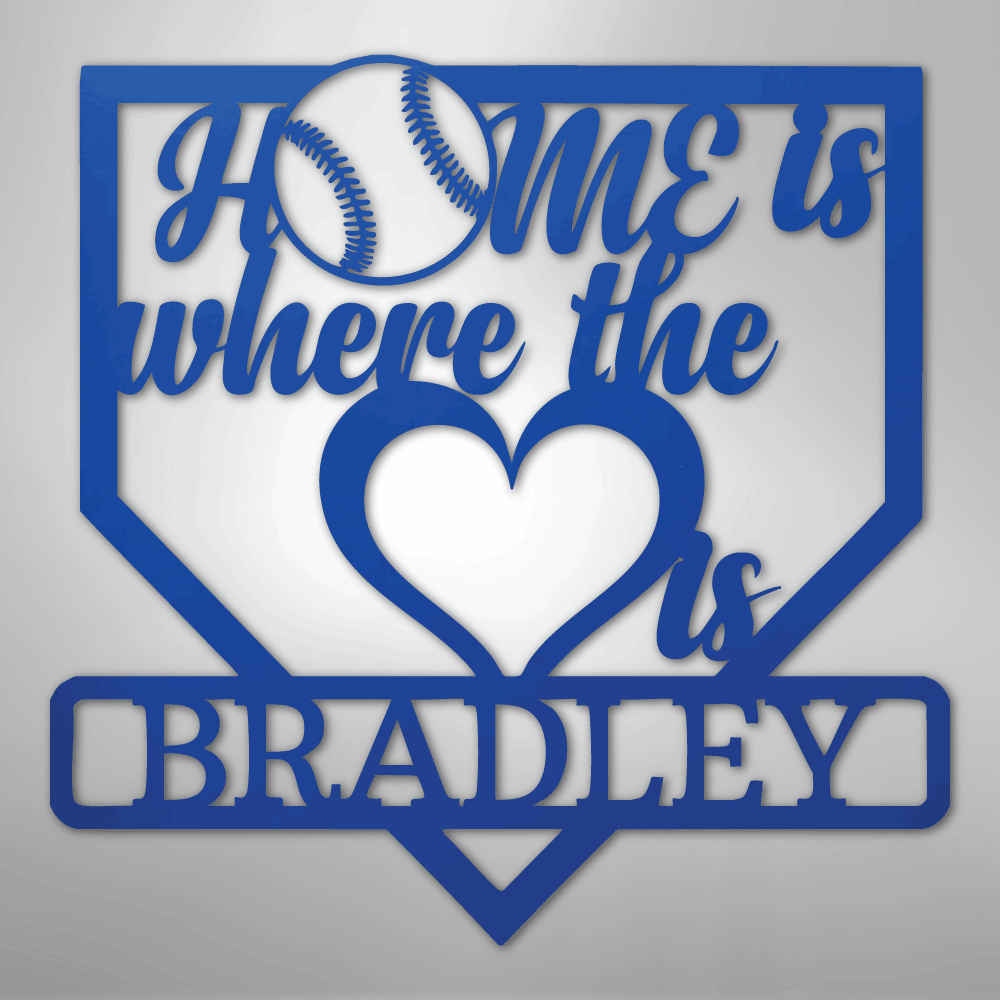 Love Baseball Monogram - Metal Sign