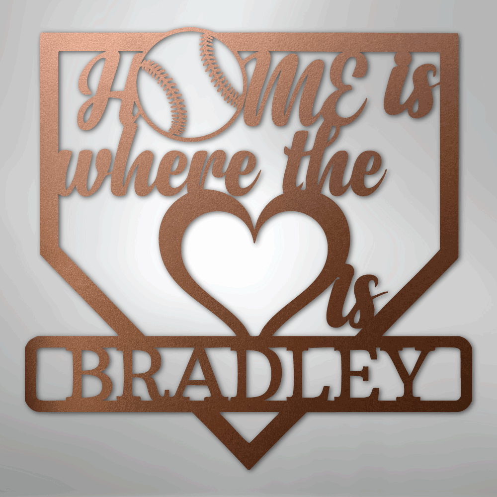 Love Baseball Monogram - Metal Sign