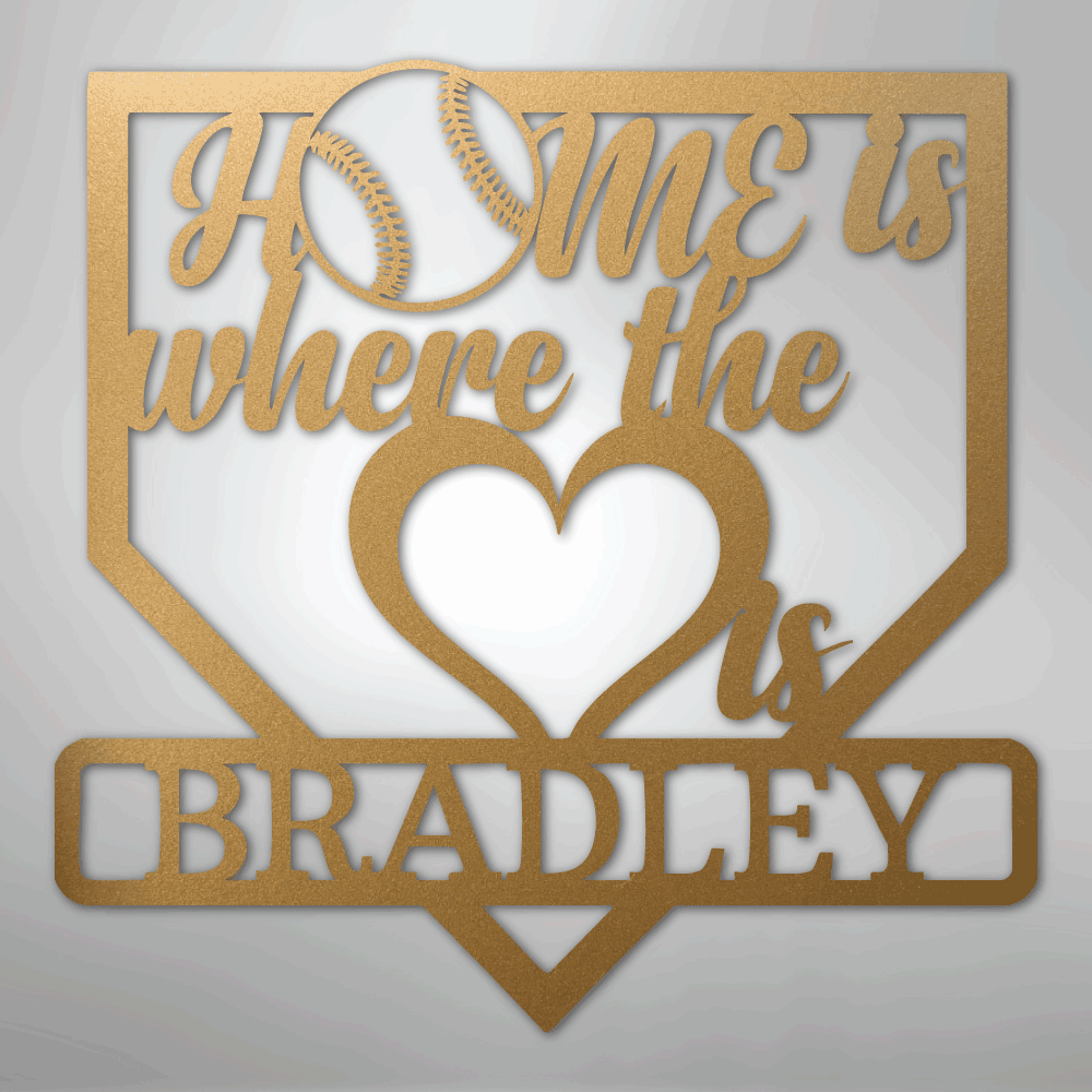Love Baseball Monogram - Metal Sign