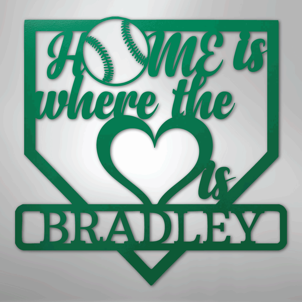 Love Baseball Monogram - Metal Sign