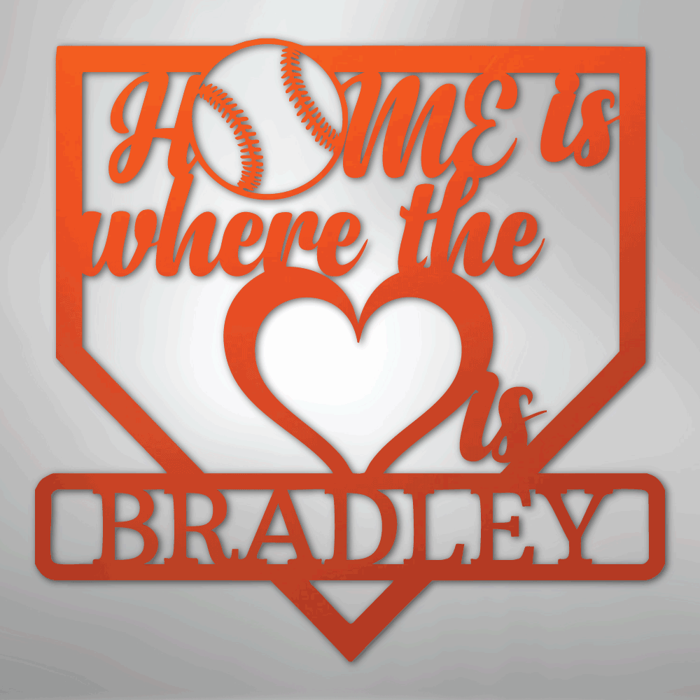 Love Baseball Monogram - Metal Sign