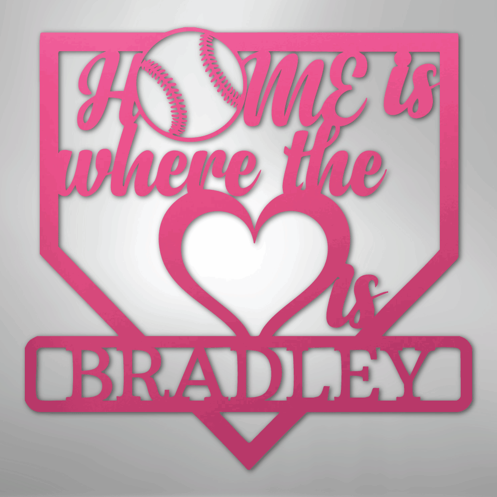 Love Baseball Monogram - Metal Sign